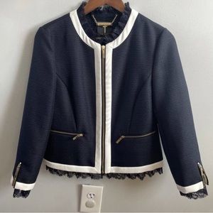 Ted Baker Blue and White Lace Blazer